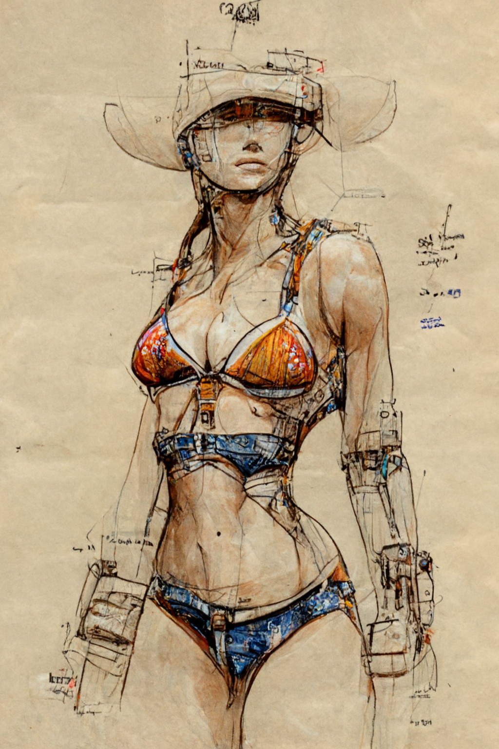 conduit_Technical_drawing_of_bikini_cowboy_girl_high_detailed_h_1701e542-7c40-4d71-b7e2-7eb4bc81ba12