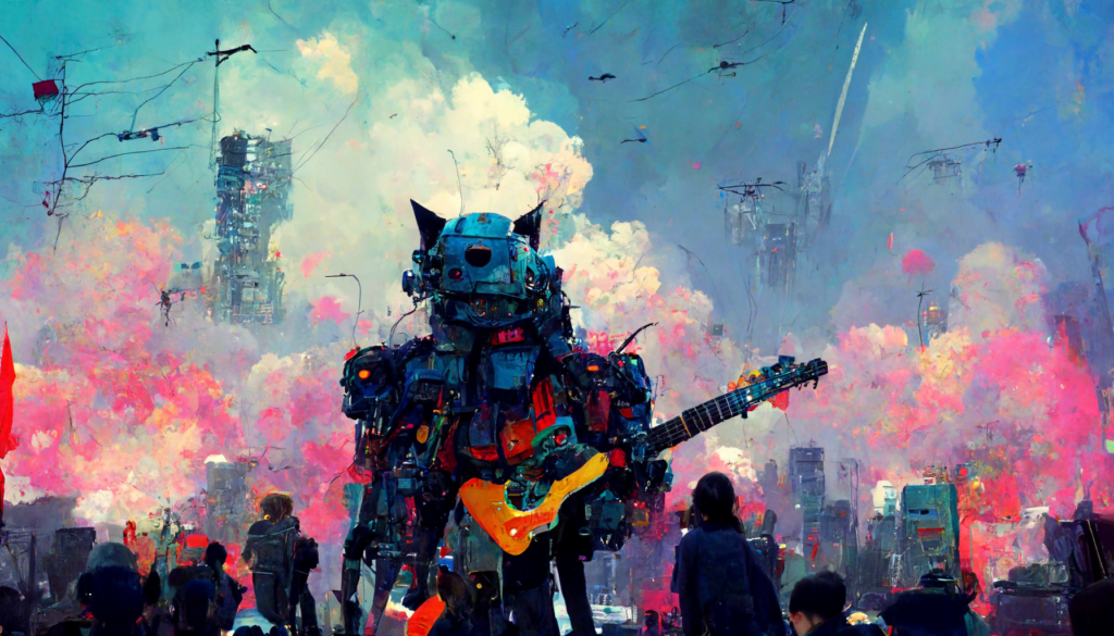 conduit_battle_robot_parade_Giant_robot_rock_band_guitar_beauti_c8c273d0-c305-4c4d-876f-7ab580627f09