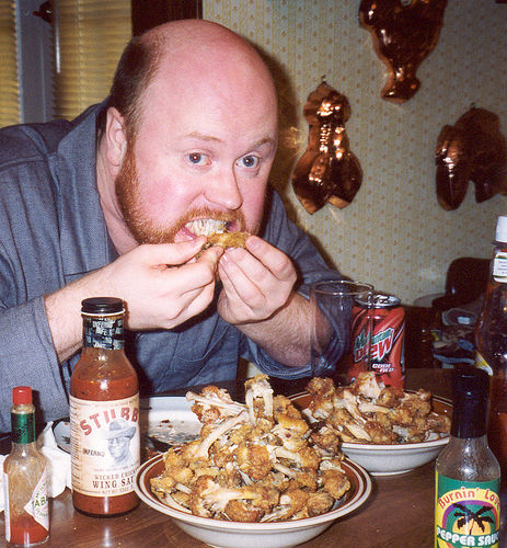 Michael eating wings by astrangegirl chicken wing eating photo